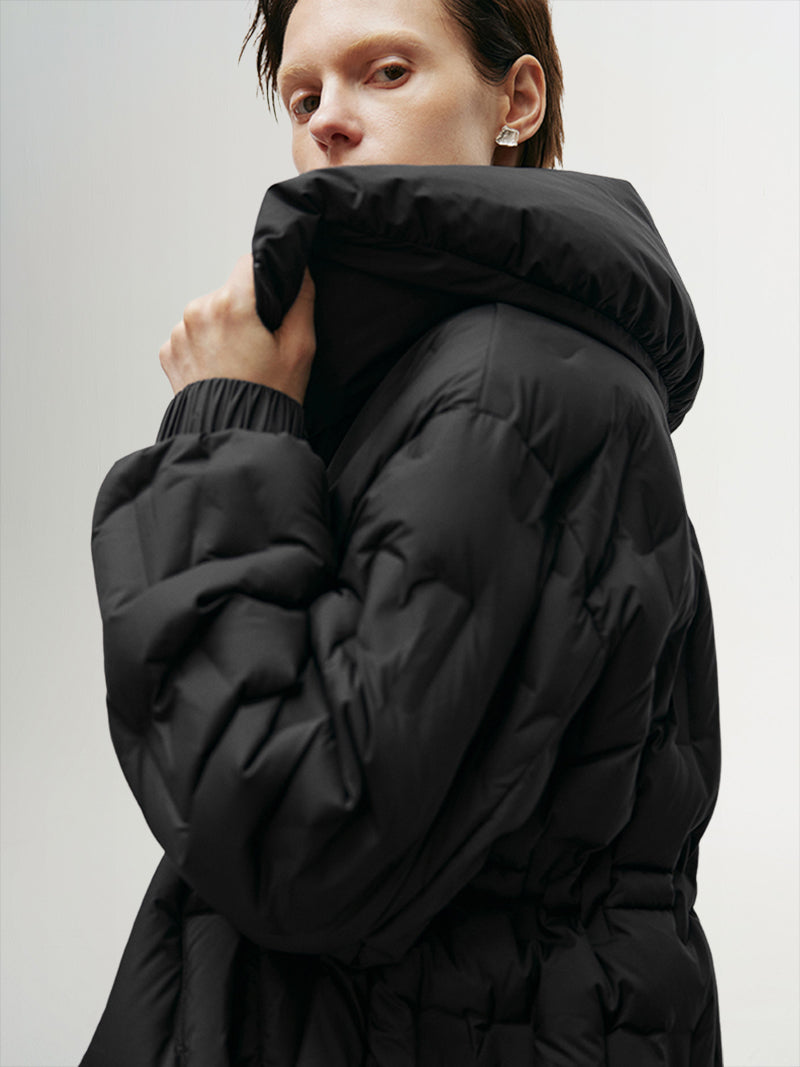 Goose Quilted Mid-Length Jacket - MEILLEUR MOMENT OFFICIAL STORE NEW YORK 