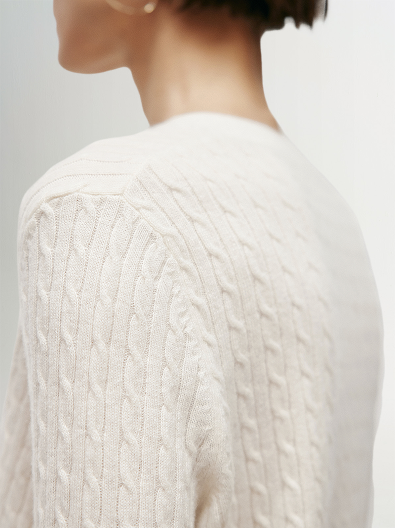 Cable Knit Cashmere Cardigan - MEILLEUR MOMENT OFFICIAL STORE NEW YORK 