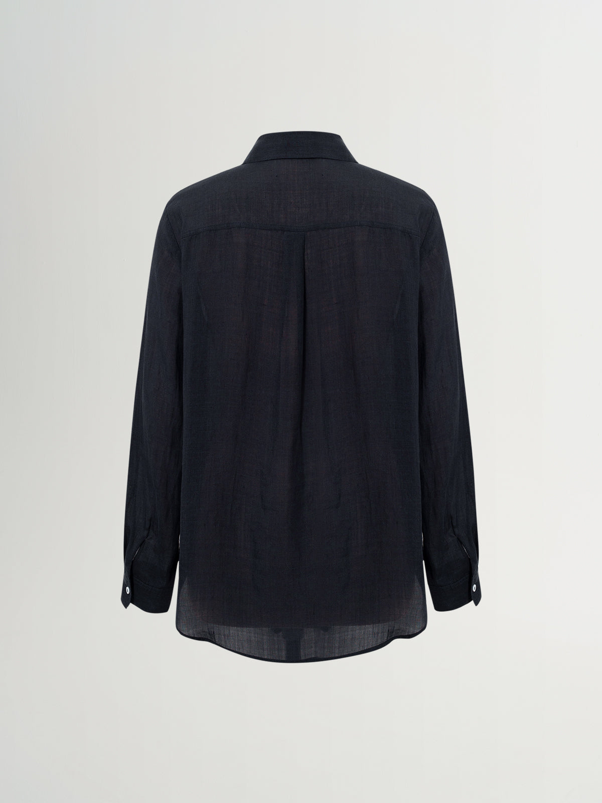 Relaxed-Fit Structured Shoulder Long-Sleeve Lapel Shirt