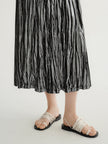 Asymmetrical Pleated Velvet Maxi Dress