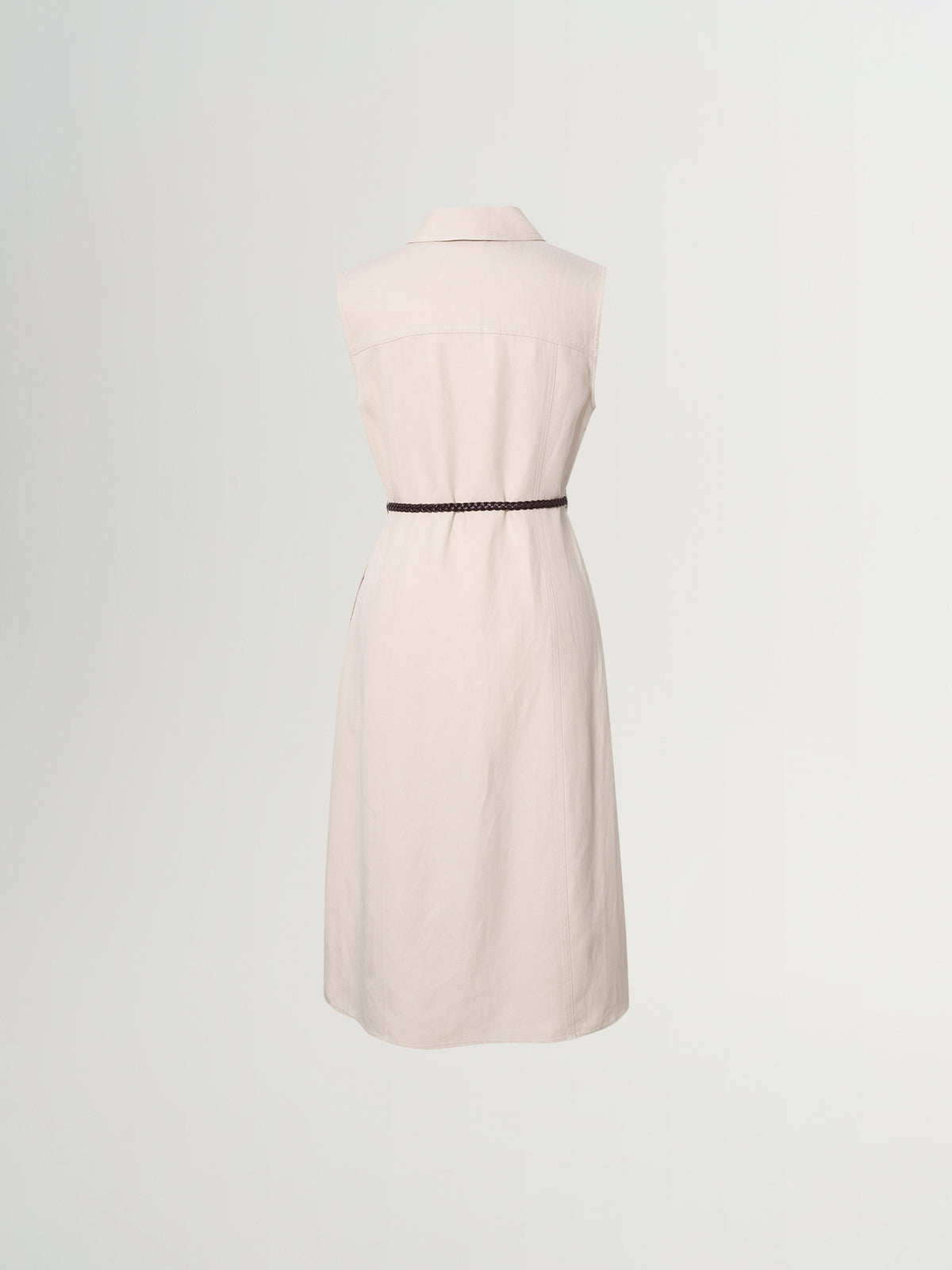 Lyocell-Linen Sleeveless Shirt Dress