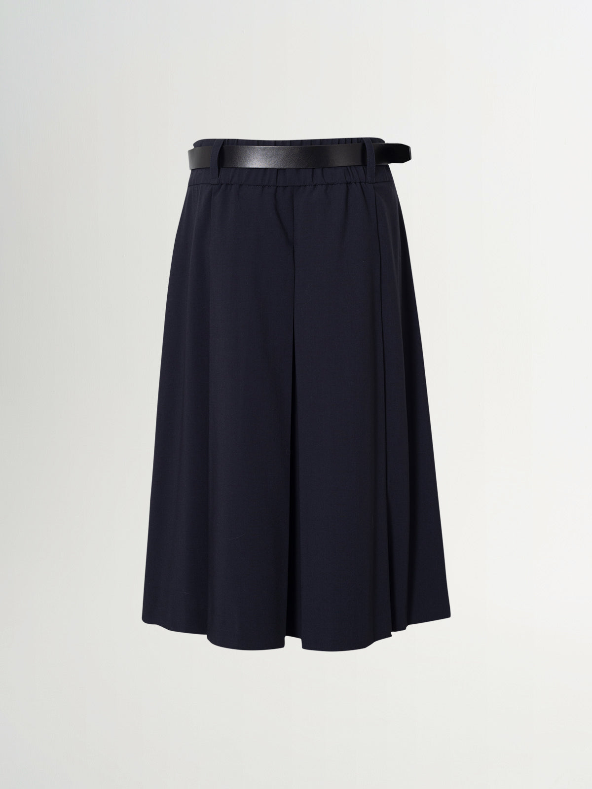 Commuter Pleated Midi Skirt with Belt