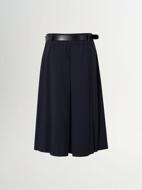 Load image 1 in gallery view. Commuter Pleated Midi Skirt with Belt
