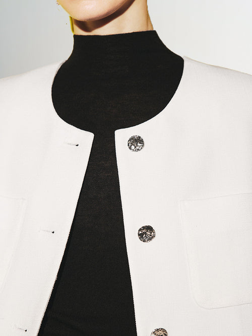 Load image 1 in gallery view. Tweed Cropped Jacket - MEILLEUR MOMENT OFFICIAL STORE NEW YORK 