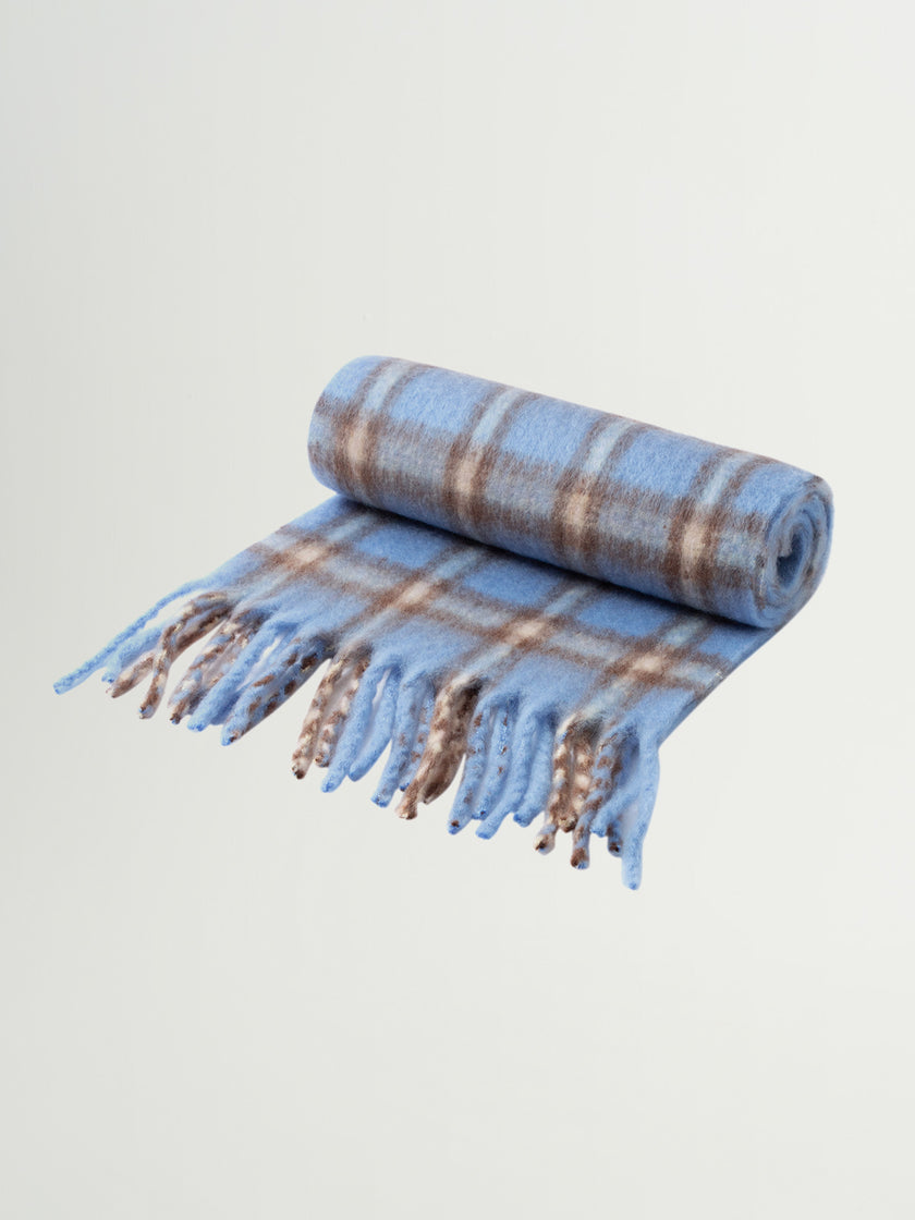 Light Blue Plaid Scarf