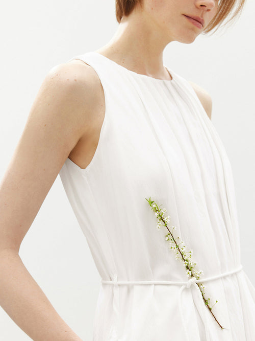 Load image 1 in gallery view. Stand Collar Sleeveless Dress