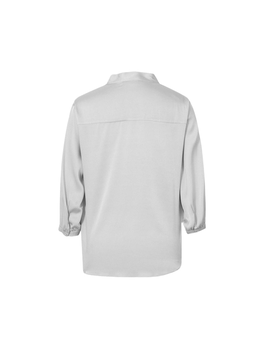 Tie Neck Silk Blouse