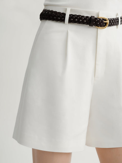 Load image 1 in gallery view. White Straight Shorts