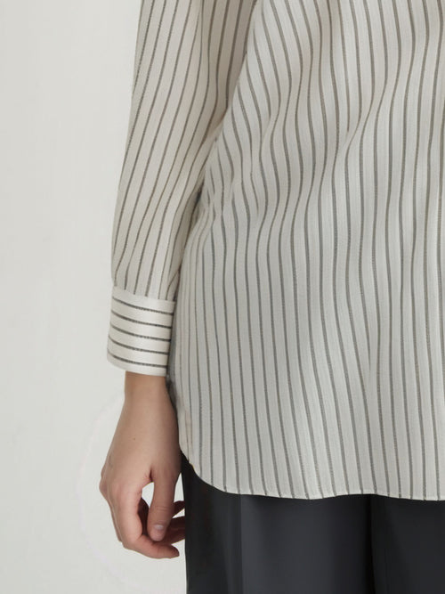 Load image 1 in gallery view. Pinstriped Cotton Shirt