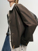 Matte Crinkle Leather Jacket