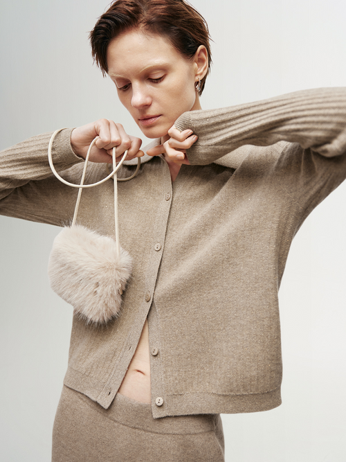 Load image 1 in gallery view. Polo Ribbed Cashmere Cardigan