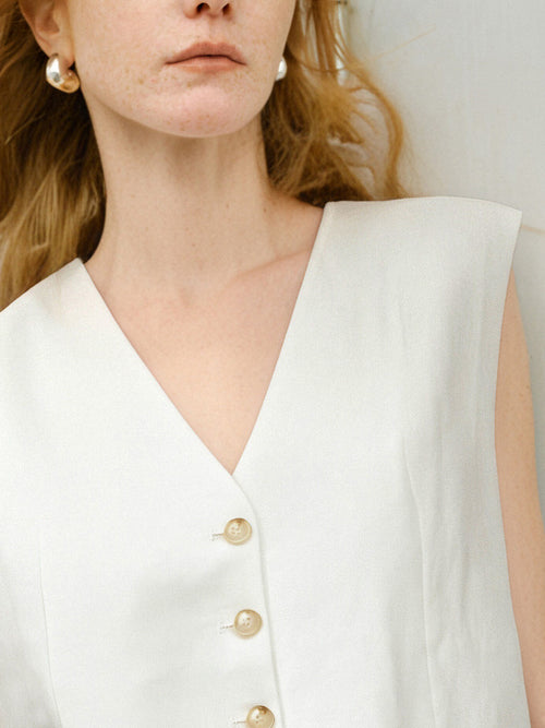 Load image 1 in gallery view. Linen Vest Top