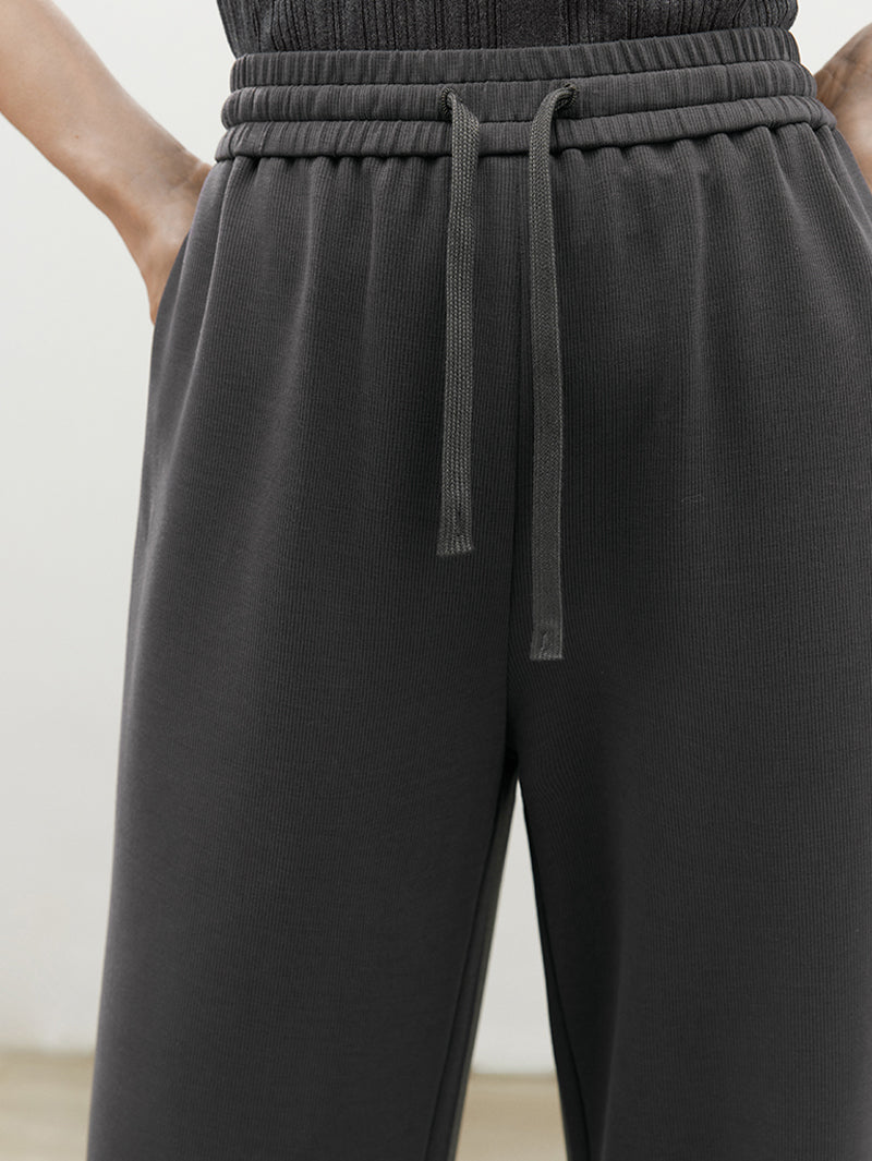 Straight-Fit Drawstring Trousers