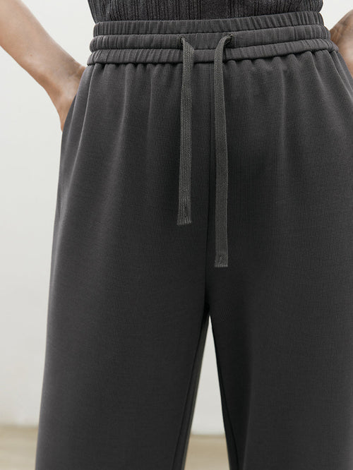 Load image 1 in gallery view. Straight-Fit Drawstring Trousers