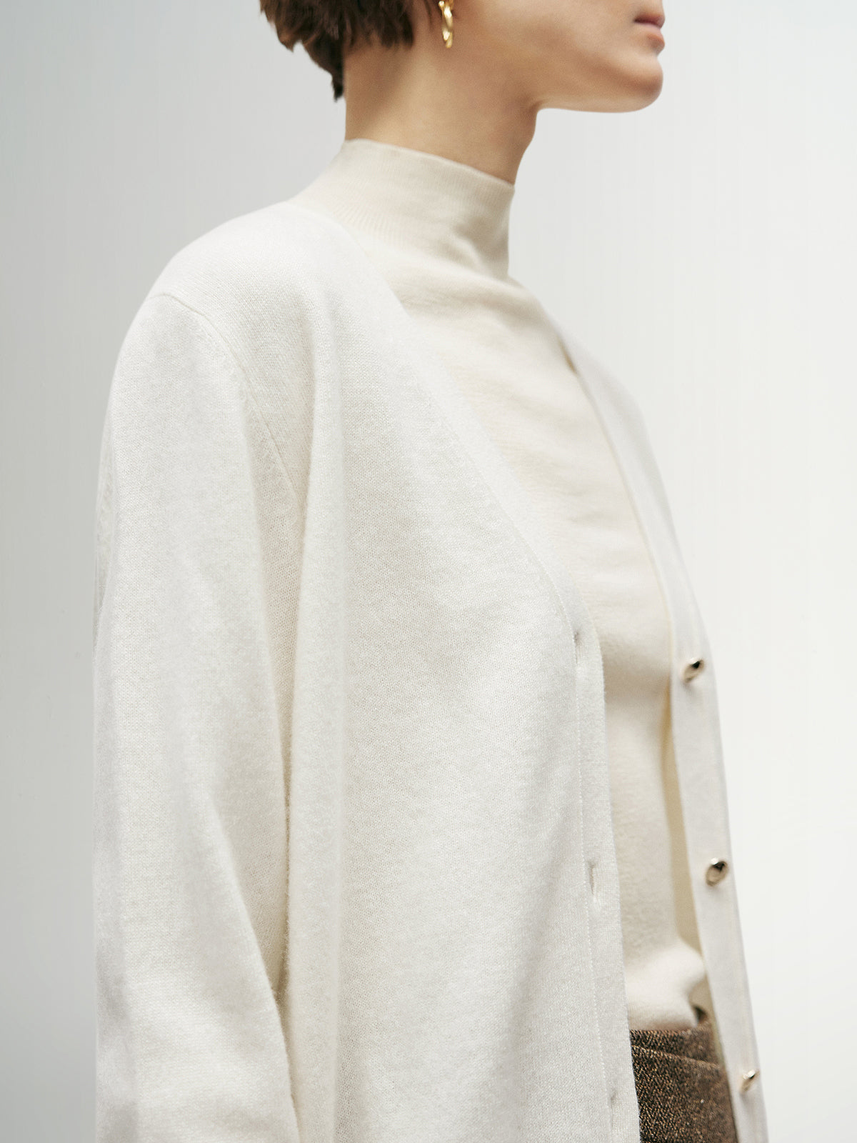 V Neck 100% Cashmere Cardigan