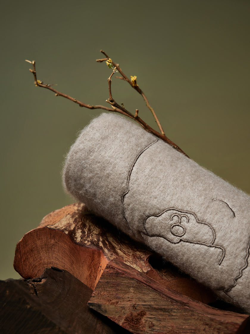 Off-White Animal Print Wool Blend Scarf