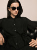 Short Sleeves Lyocell Tie Belt Dress