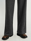 Dark Gray Elastic Waist Straight Pants