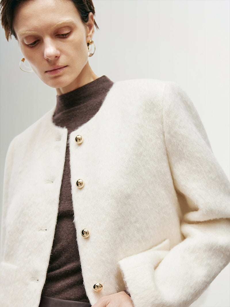 Wool Tweed Short Jacket - MEILLEUR MOMENT OFFICIAL STORE NEW YORK 