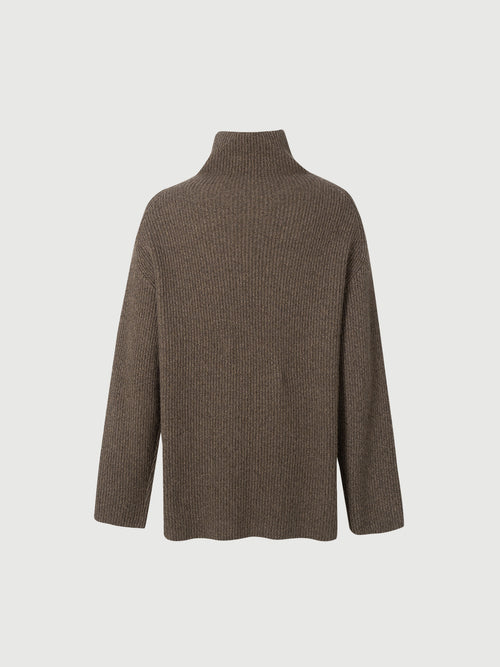 Load image 1 in gallery view. High-Neck Rabbit Wool Blend Sweater