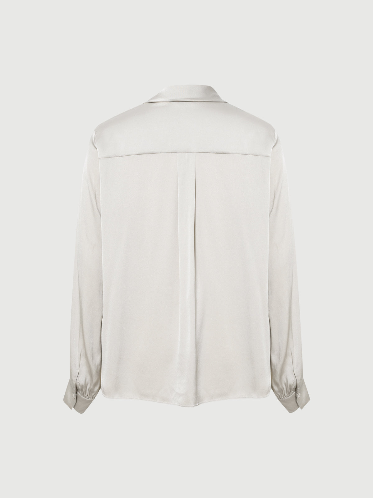 Silk Tie-Neck Long-Sleeve Blouse