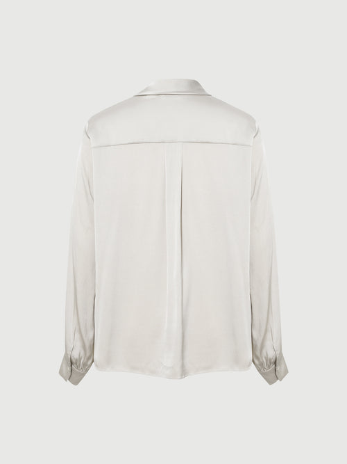 Load image 1 in gallery view. Silk Tie-Neck Long-Sleeve Blouse