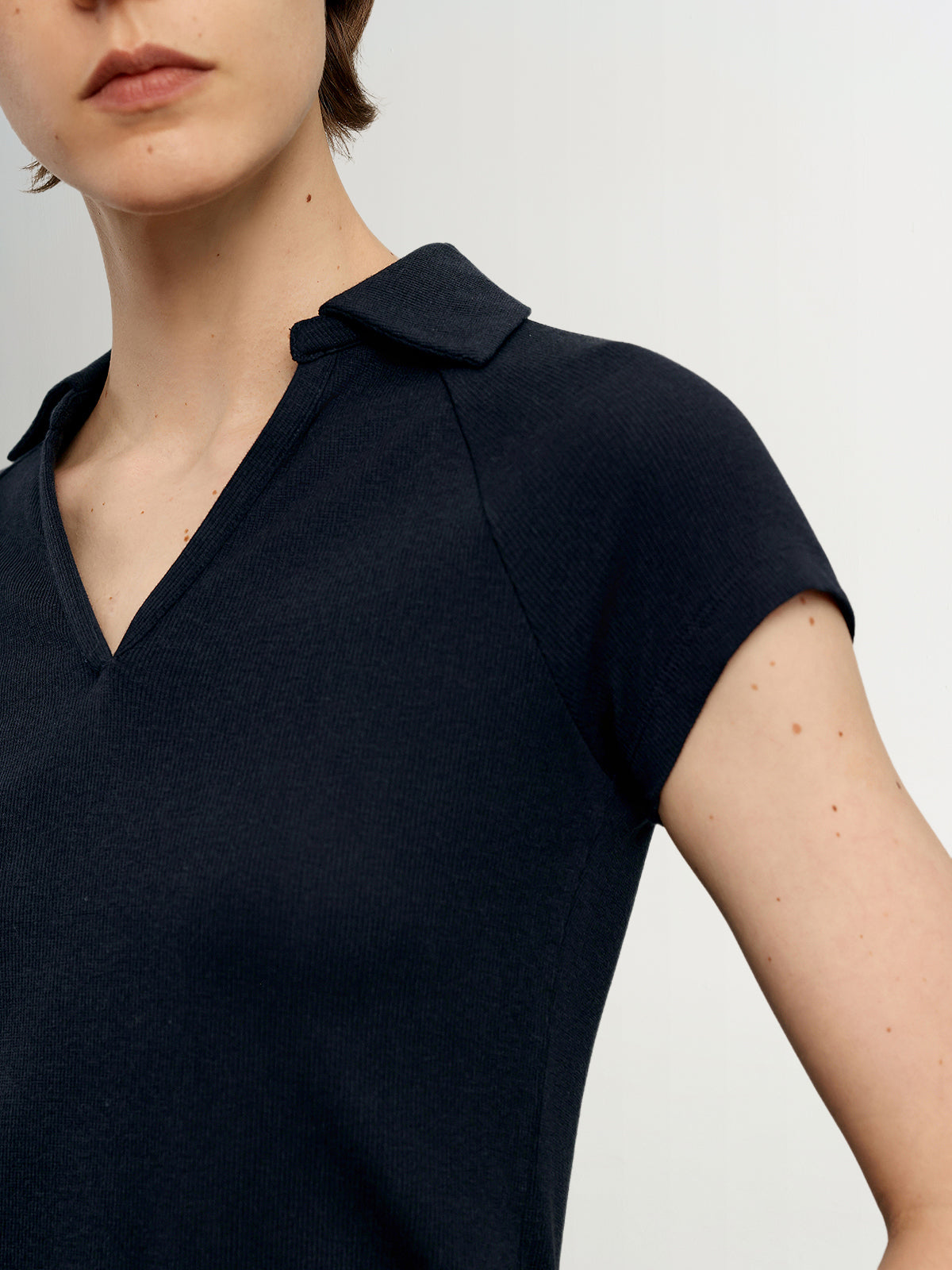 Slim-Fit V-Neck Short-Sleeve Polo Shirt