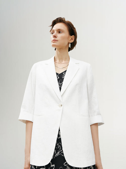 Load image 1 in gallery view. 100% Linen Blazer