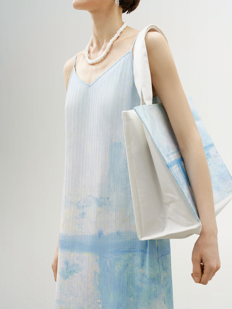 V Neck Pleated Slip Dress