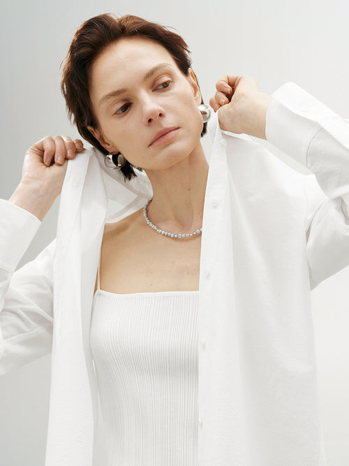 Load image 1 in gallery view. Structured Classic Stand-Collar Shirt