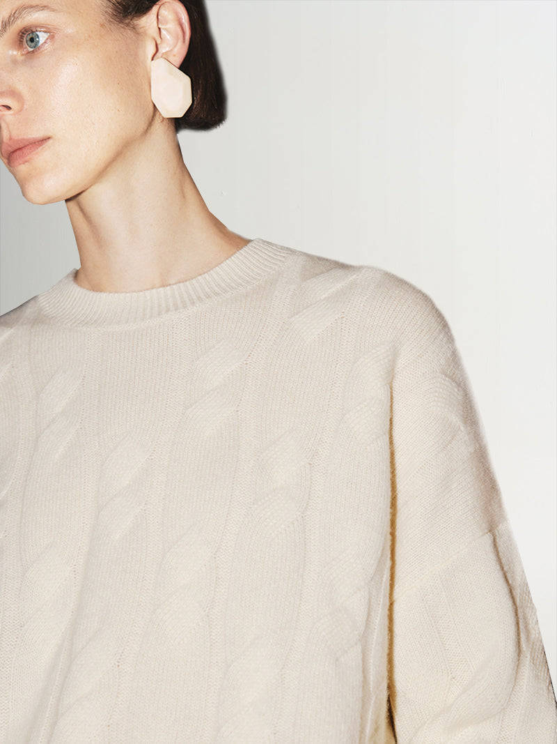 Cable Knit Pure Cashmere Sweater