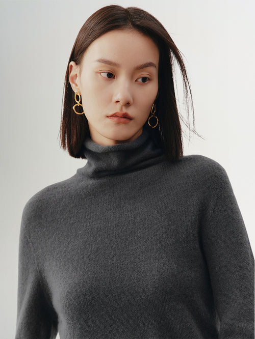 Load image 1 in gallery view. High Neck Layering Cashmere Sweater 599A233007Q