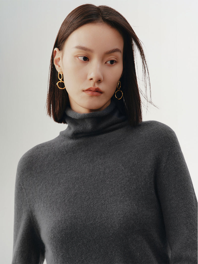 High Neck Layering Cashmere Sweater 599A233007Q