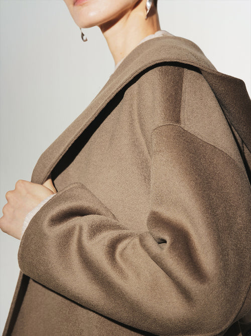 Load image 1 in gallery view. Large Lapel Wool Cashmere Hooded Coat - MEILLEUR MOMENT OFFICIAL STORE NEW YORK 