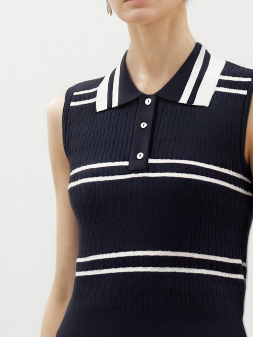 Load image 1 in gallery view. Polo Sleeveless Cotton Knit Top