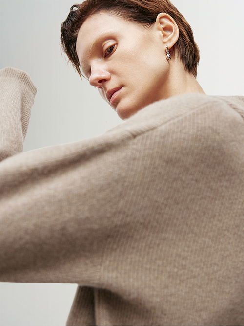 Load image 1 in gallery view. Relaxed Fit Cashmere Hoodie - MEILLEUR MOMENT OFFICIAL STORE NEW YORK 
