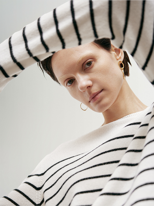 Load image 1 in gallery view. Striped Cashmere Sweater - MEILLEUR MOMENT OFFICIAL STORE NEW YORK 
