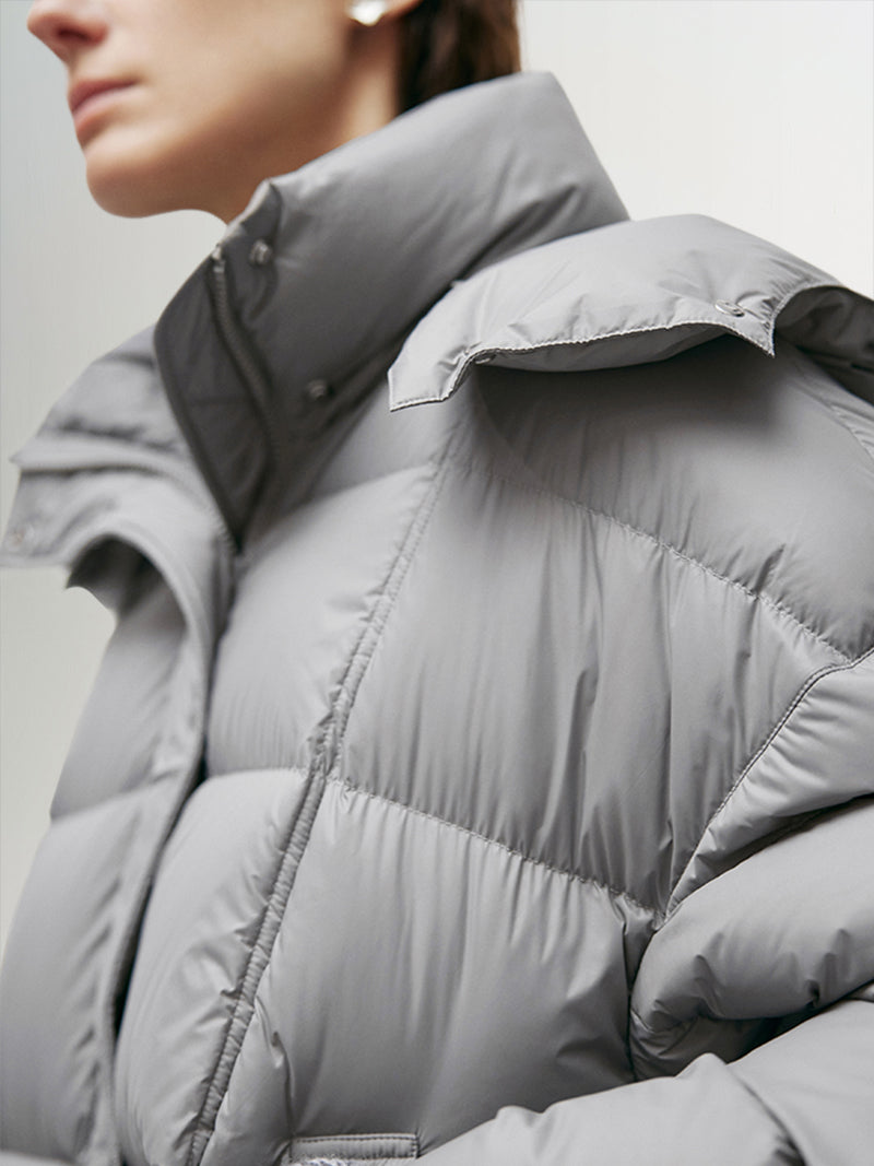 Goose Puffer Removable Hooded Jacket - MEILLEUR MOMENT OFFICIAL STORE NEW YORK 
