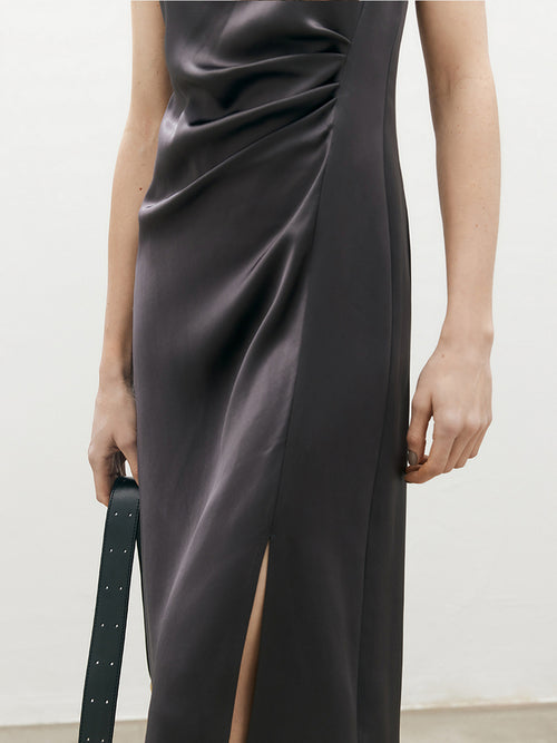 Load image 1 in gallery view. Draped Acetate Slip Dress