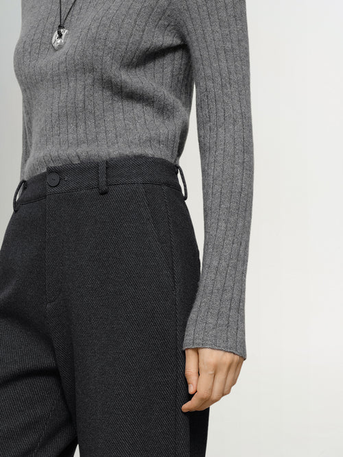 Load image 1 in gallery view. Turtleneck Cashmere Sweater Gray