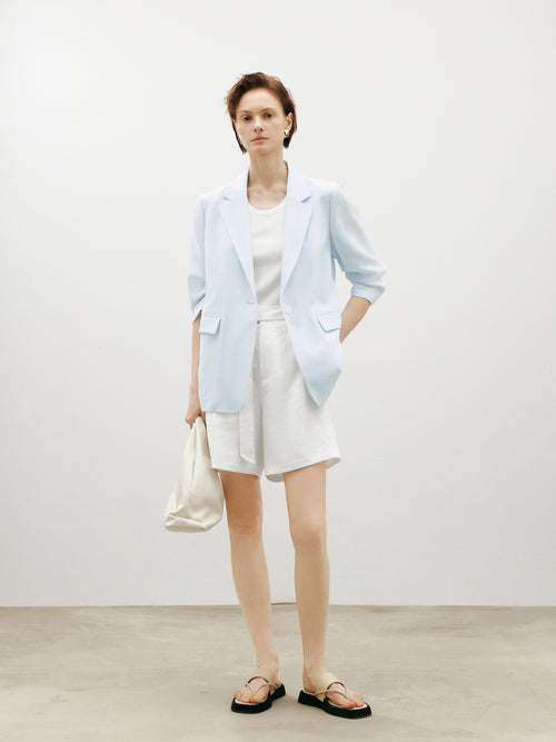 Load image 1 in gallery view. 100% Linen Shorts