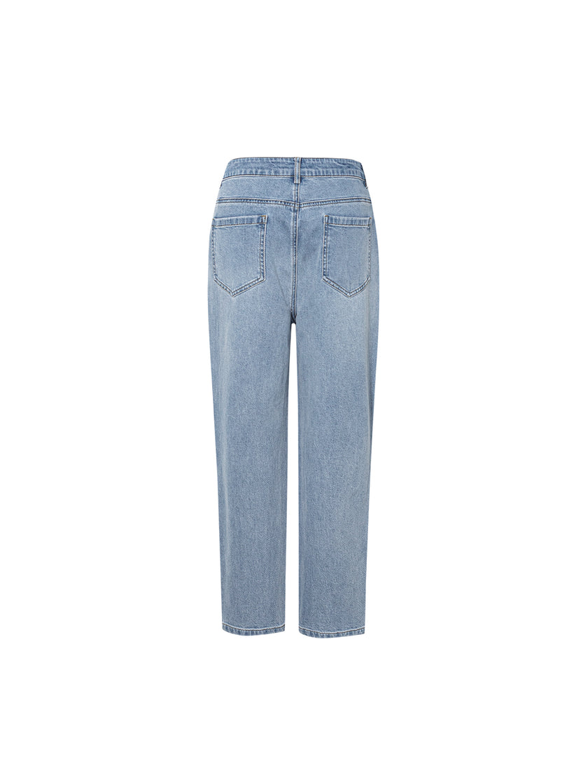 Cropped Pure Cotton Jeans