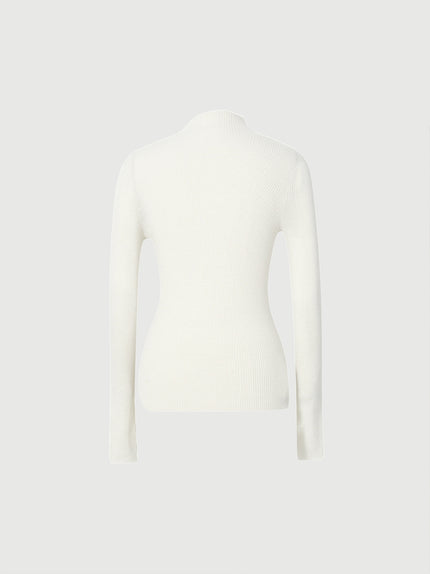 Pure Wool Mock Neck Sweater - MEILLEUR MOMENT OFFICIAL STORE NEW YORK 