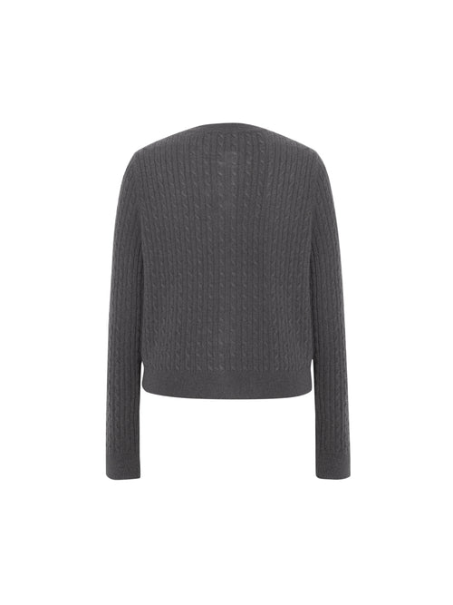 Load image 1 in gallery view. Cable Knit Cashmere Cardigan