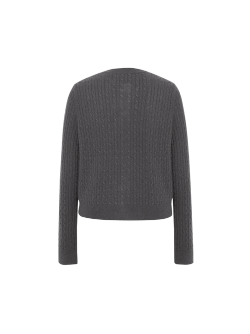 Load image 1 in gallery view. Cable Knit Cashmere Cardigan