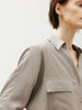 Polo Neck Tie-Front Blouse