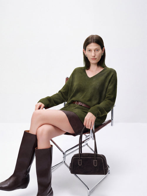 Load image 1 in gallery view. Relaxed V-Neck Raglan Sweater
