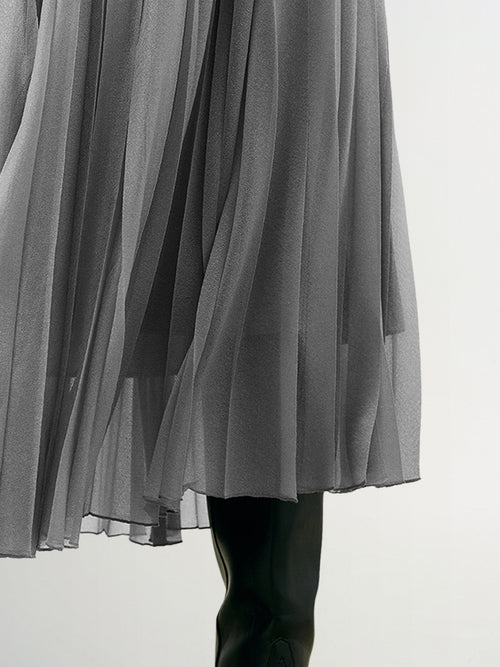 Load image 1 in gallery view. Pleated Design Midi Skirt