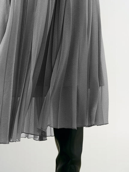 Pleated Design Midi Skirt