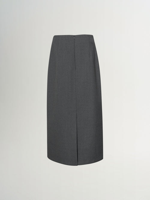 Load image 1 in gallery view. Straight Midi Skirt with Back Slit
